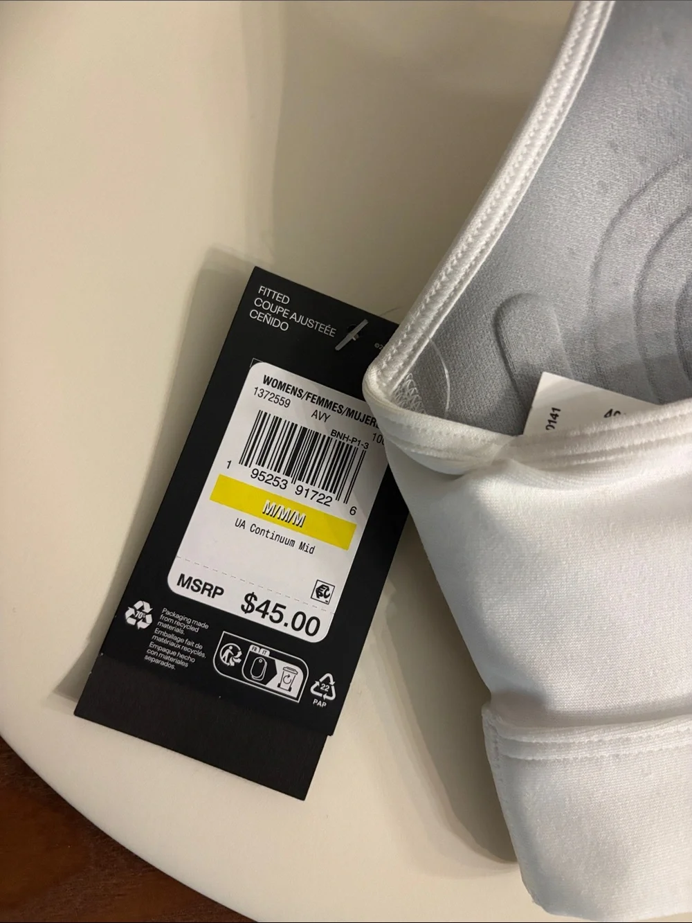 Under Armour White Crossback Sports Bra